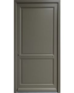 Porte d'entrée Bois Pleine, Elixir, Vert RAL7002, H,215xl,90 p, droit Cote Tableau