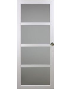 Porte Coulissante Tana blanc Vitrée H204 x L93 et 2 Coquilles