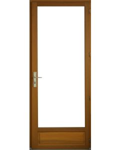 Porte fenêtre Bois 1 Vantail H205 x L80 Tirant Droite Côtes Tableau + poignée et Barillet (ref 01245F924)