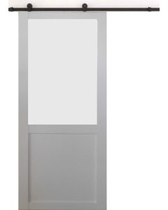 Porte Coulissante Athena blanc H204 x L73 + Rail a roulettes Noir