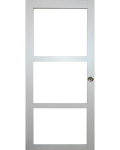 Porte Coulissante Greyria Gris Clair RAL7035 Vitrage transparent H204 x L73 et 2 Coquilles