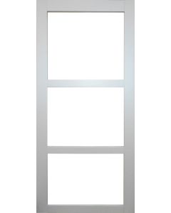 Porte Coulissante Greyria Gris Clair RAL7035 Vitrage transparent H204 x L73 + Système à Galandage (sans kit finition)