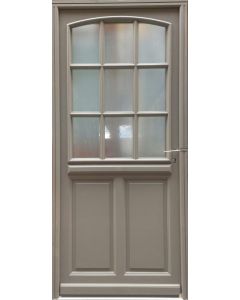 Porte d'entrée Bois vitrée, Alban Gris RAL 7039, H,215xl,90 p,gauche Cotes Tableau