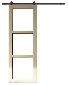 Porte Coulissante bois Ayous Vitrage transparent H204 x L83 + Rail à Â roulettes