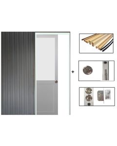 Porte Coulissant Athena Blanc H204 x L83 + Systeme de galandage et kit de finition inclus