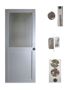 Porte Coulissante Athena RAL7035 Vitrée H204 x L73 + serrure à condamnation