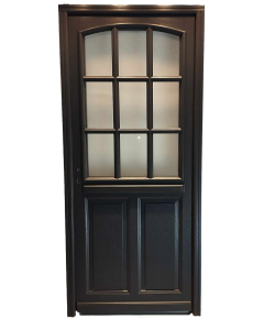 Porte d'entrée Bois vitrée, Alicia, gris RAL7016, H,215xl,80 p, droit Cote Tableau