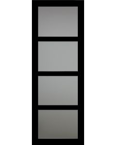 Porte Coulissante Telia Noir Vitrée H204 x L83