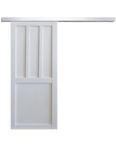 Porte Coulissante Atelier 2 Panneaux Blanc Avec Meneaux H204 x L73 + Rail Alu