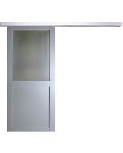 Porte Coulissante Athena RAL7035 Vitrée H204 x l73 + Rail Alu
