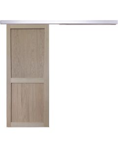 Porte Coulissante Atelier 2 Panneaux chene H204 x L73 + Rail Alu