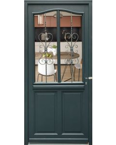 Porte d'entrée Bois vitrée, Sabrina , gris RAL7016, H,215xl,90 p,gauche Cote Tableau