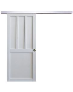 Porte Coulissante Atelier 2 panneaux blanc H204 x L73 + Rail Alu et 2 Coquilles