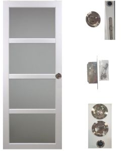 Porte Coulissante Tana blanc Vitree H204 x L93 + serrure à condamnation