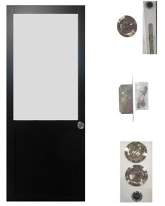 Porte Coulissante Athena Noir H204 x L83 + serrure à condamnation