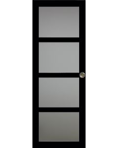 Porte Coulissante Telia Noir Vitrée H204 x L83 et 2 Coquilles