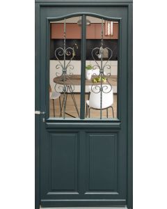 Porte d'entrée Bois vitrée, Sabrina , gris RAL7016, H,215xl,90 p, droit Cote Tableau