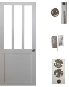 Porte Coulissante Atelier Blanc H204 x L93 + serrure à condamnation