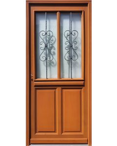 Porte d'entrée Bois vitrée, Syrah, H,215xl,90 p, droit Cote Tableau