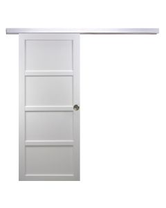 Porte Coulissante Tamera blanc 4 panneaux H204 x L93 + Rail Alu et 2 Coquilles