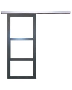 Porte Coulissante Blakeria RAL7016 Vitrage transparent H204 x L83 + Rail Alu