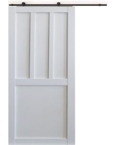 Porte Coulissante Atelier 2 panneaux blanc H204 x L83 + Rail à roulettes