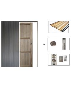 Porte Coulissante Frake 3 Panneaux H204 x L83 + Systeme de galandage et kit de finition inclus