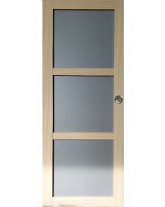 Porte Coulissante Ayous 3 Panneaux Gris RAL 7035 H204 x L83 et 2 Coquilles