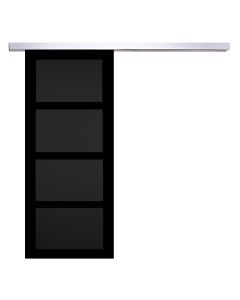 Porte Coulissante Telia noir 4 panneaux H204 x L83 Avec Rail Alu