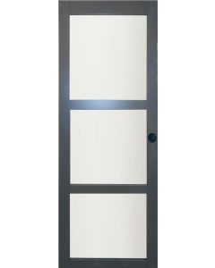 Porte Coulissante Blakeria RAL7016 Vitrée H204 x L83 et 2 Coquilles Noir