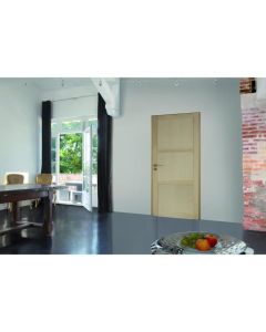 Bloc Porte Ken 3 Panneaux Paulownia H204 x L83 Poussant Gauche Cotes Tableau + Poignée
