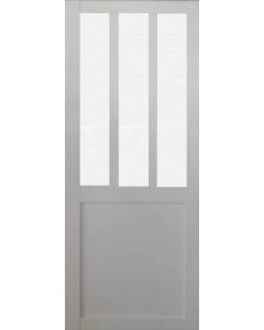 Porte Coulissante Atelier Blanc vitre depoli H204 x L83