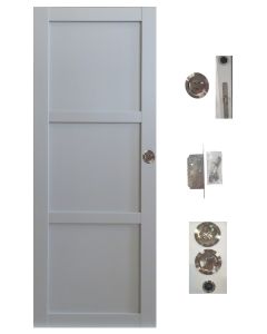 Porte Coulissante Greyria Gris Clair  3 Panneaux RAL7035 H204 x L83 + Systeme a Galandage