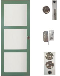 Porte Coulissante Vert Vitree H204 x L73 + Systeme de galandage et kit de finition inclus