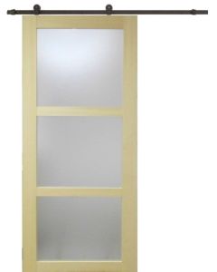 Porte Coulissante bois Ayous Vitrée H204 x L83 + Rail à roulettes