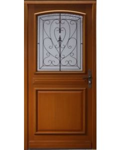 Porte d'entree Bois vitree, Carat, H,215xl,90 p,gauche + Poignée Et Barillet (ref 010403FP) Cotes Tableau