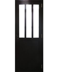 Bloc Porte Atelier Noir H204 x L83 Poussant Gauche Côtes Tableau