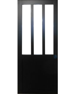 Porte Coulissant Atelier Noir H204 x L63 et 2 Coquilles Noir