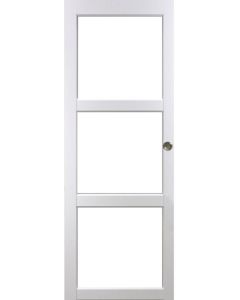 Porte Coulissante Kenya blanc Vitrage transparent H204 x L83 et 2 Coquilles