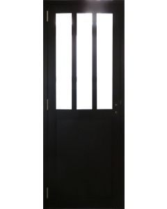 Bloc Porte Atelier Noir H204 x L83 Poussant Droite Côtes Tableau