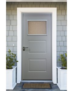 Porte d'entrée acier vitrée, TER Blanc, H,215xl,90 p, gaucheCotes Tableau