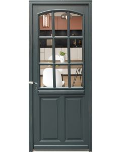 Porte d'entrée Bois vitrée, Alexa RAL 7016, H,215xl,80 p, droit Cote Tableau