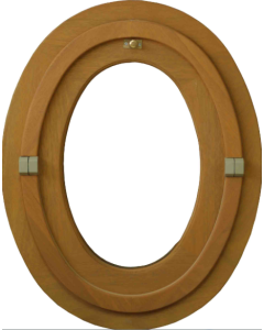 Oeil De Boeuf Bois Ovale H65 x L50 Côtes Tableau