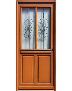 Porte d'entrée Bois vitrée, Syrah, H,215xl,90 p,gauche Cote Tableau