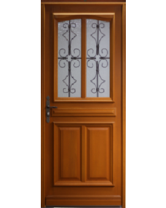 Porte d'entrée Bois vitrée, Manon, H,200xl,90 Cotes Tableau p, droit + Poignée Et Barillet (ref 010403RFP)