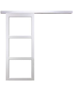 Porte Coulissante Kenya blanc Vitrage transparent H204 x L83 + Rail Alu