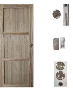 Porte Coulissante bois Frake 3 Panneaux H204 x L83 + serrure à condamnation