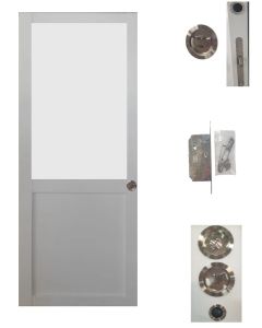 Porte Coulissante Athena Blanc H204 x L83 + serrure à condamnation