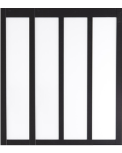 [JAMAIS UTILISE] Verriere Bois Mdf Noir 4 Vitrages Clairs H 1080 Mm X L 1478 Mm