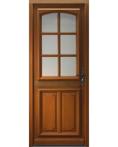 Porte d'entree Bois vitree, Marine, H,200xl,80 p,gauche + Poignée Et Barillet (ref 010403RFP)Cotes Tableau